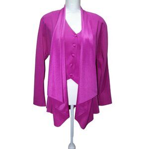 Vintage Cache Top Jacket Pink 10 Waterfall Sateen Blazer